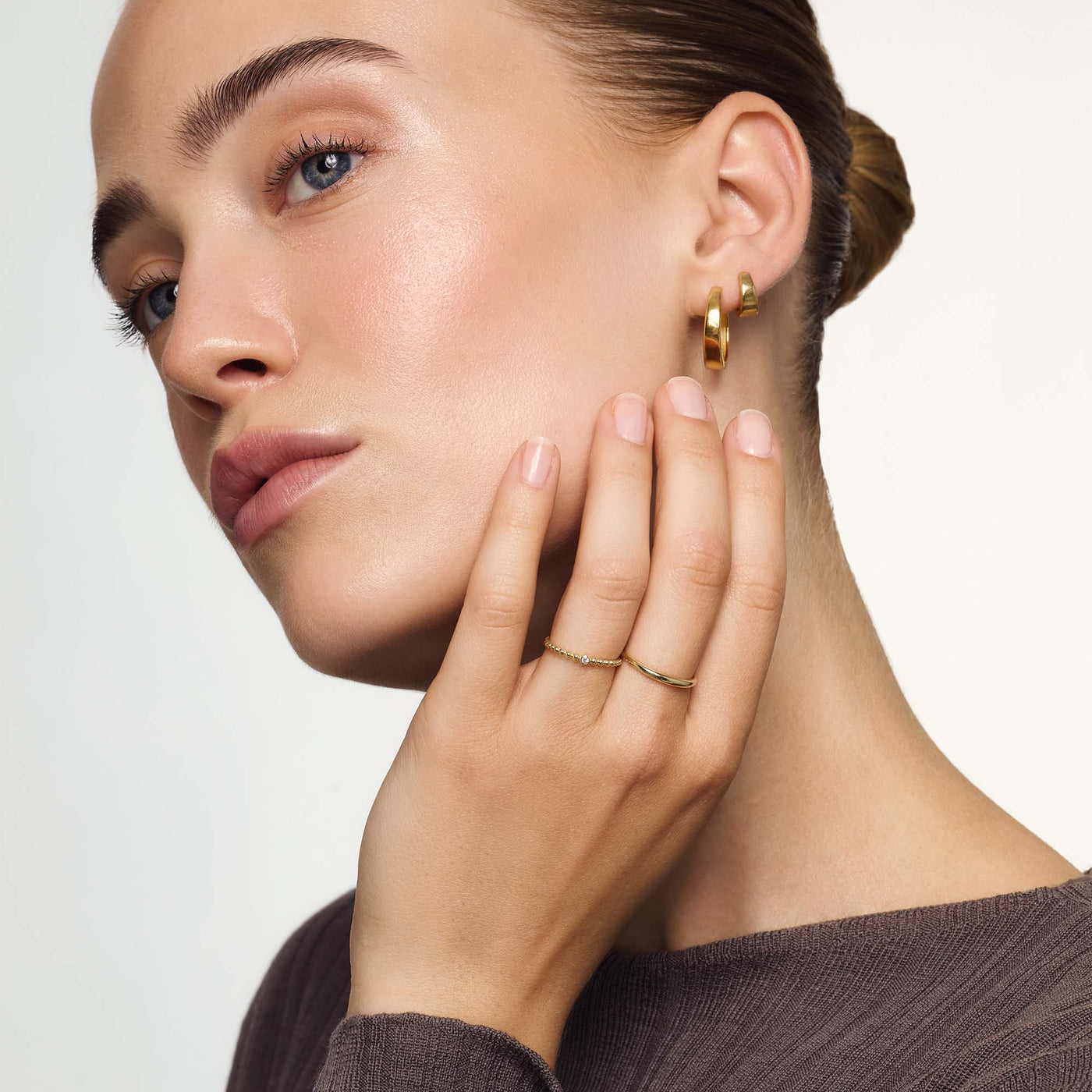 Guld Slim Dome Ring
