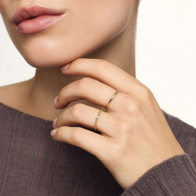 Guld Slim Dome Ring