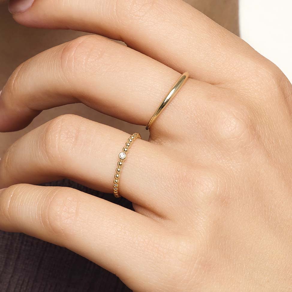Guld Slim Dome Ring