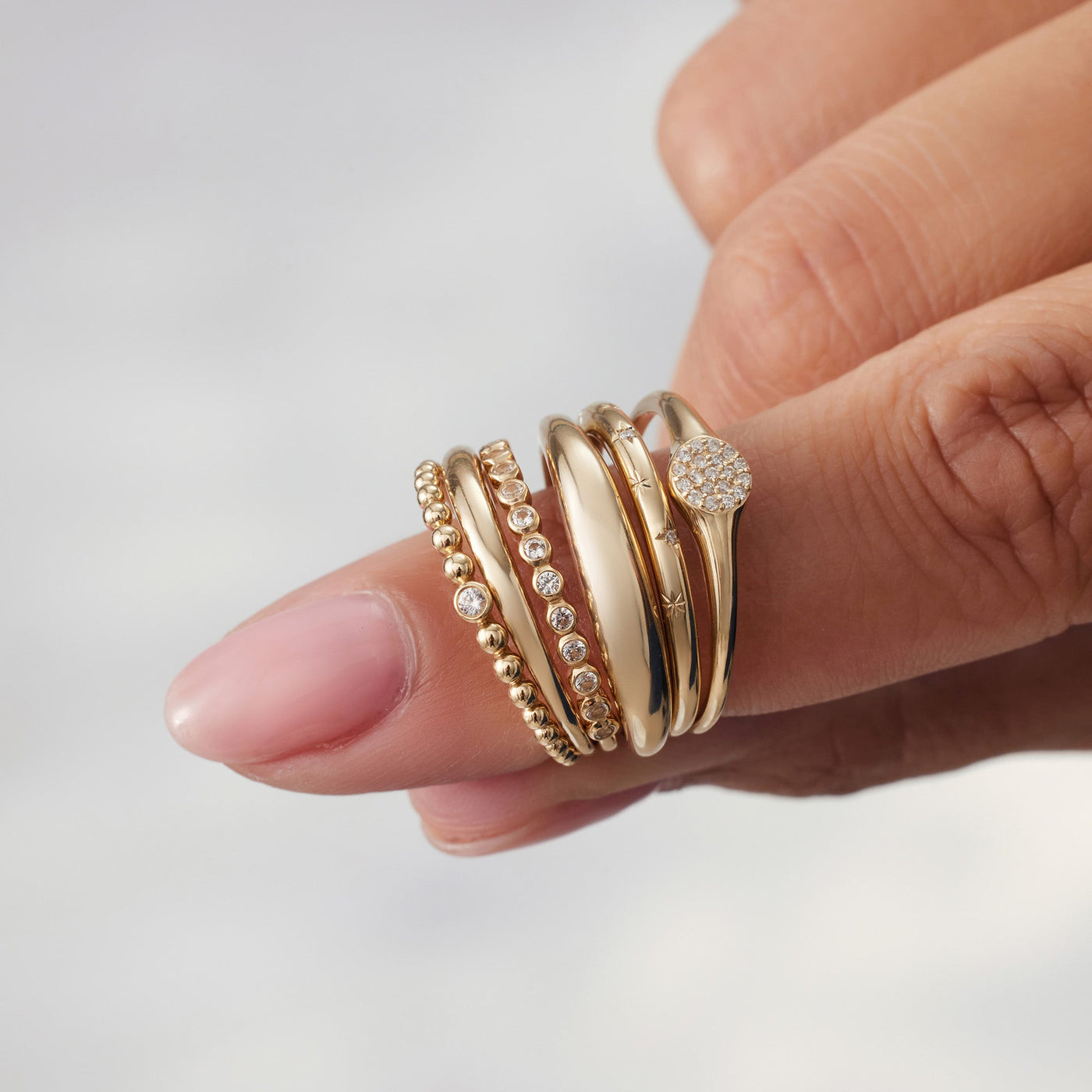 Guld Midi Dome Ring
