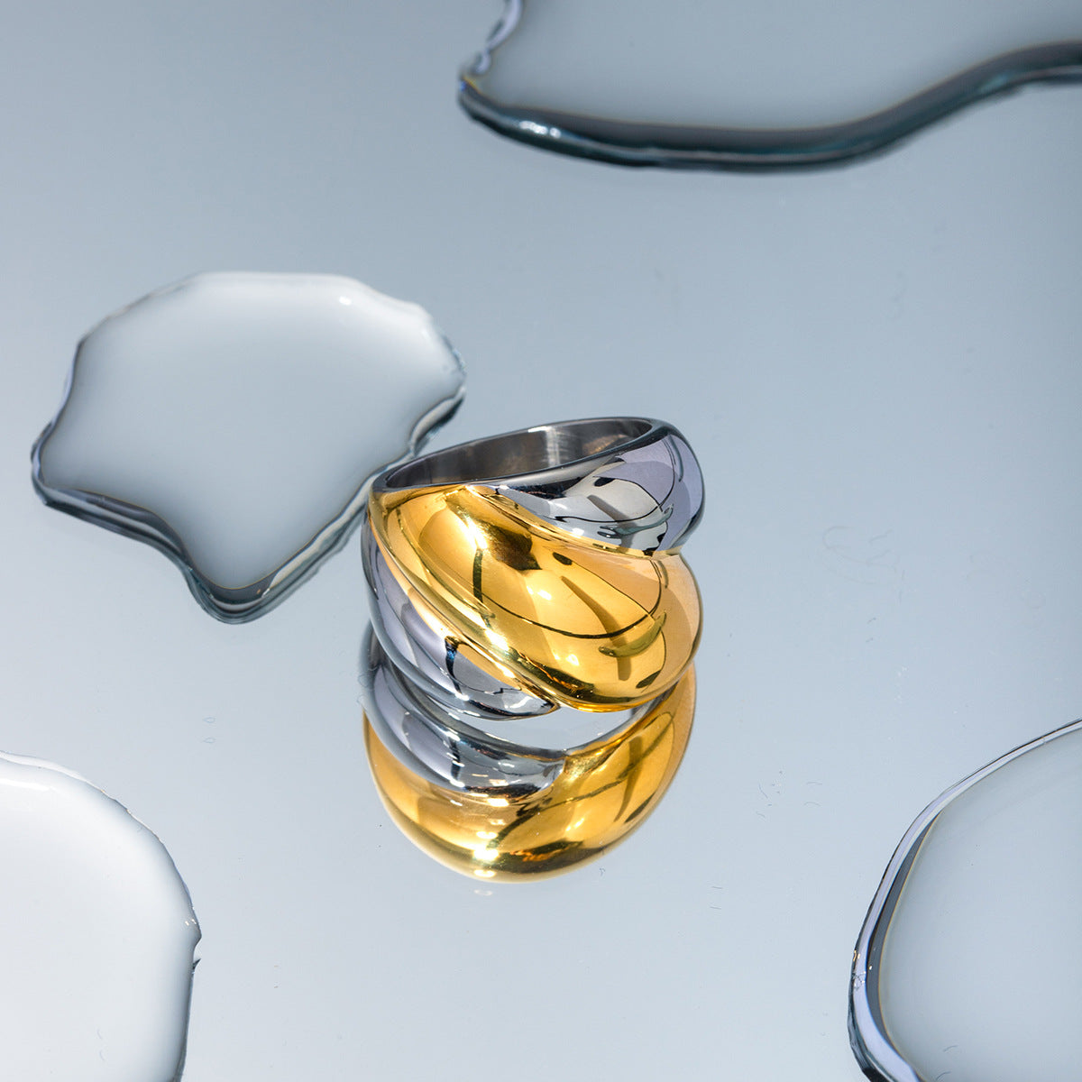 Stilfulde geometriske guld-ringe – Harewell