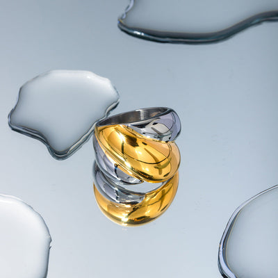 Stilfulde geometriske guld-ringe – Harewell