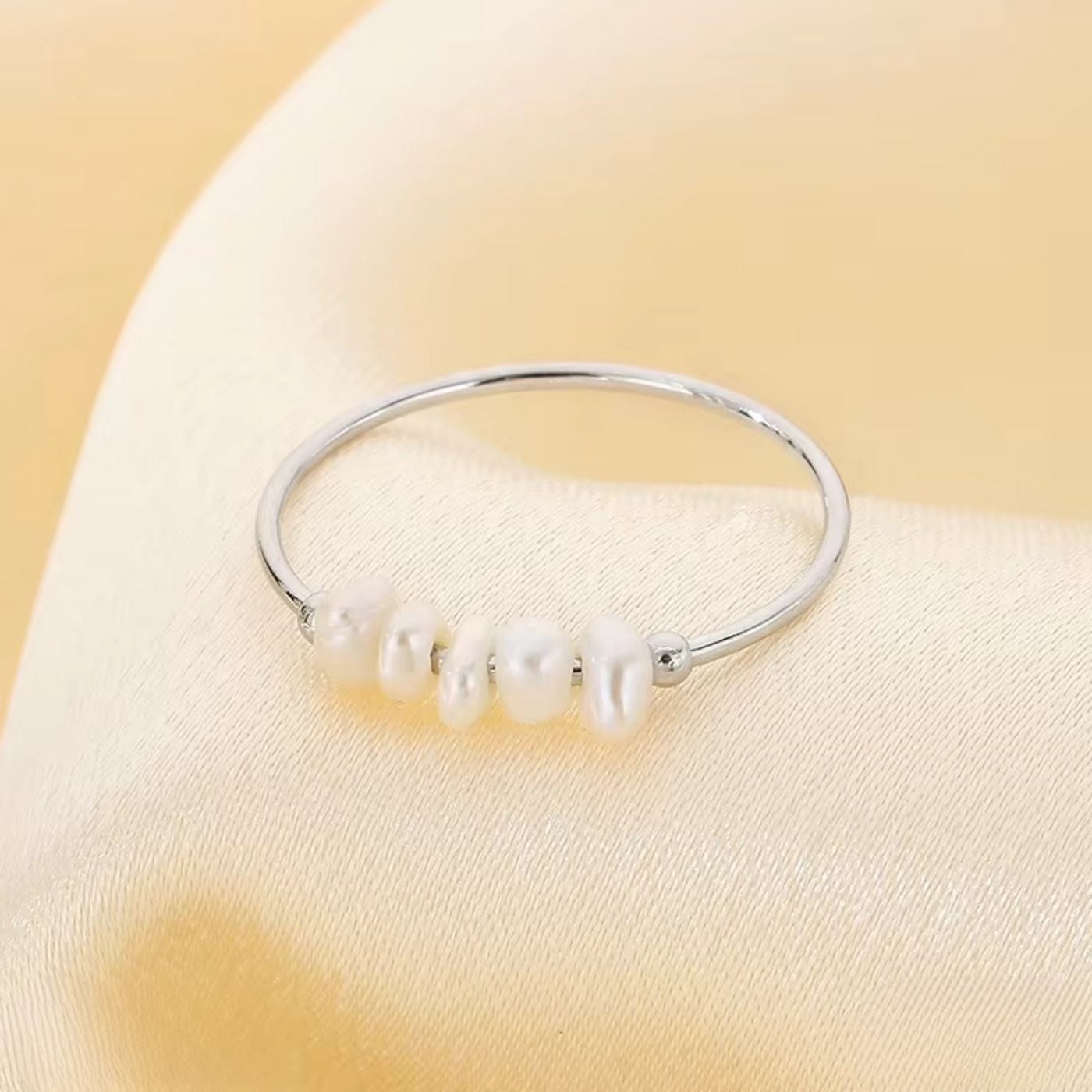 Guld Perle Charm Ring