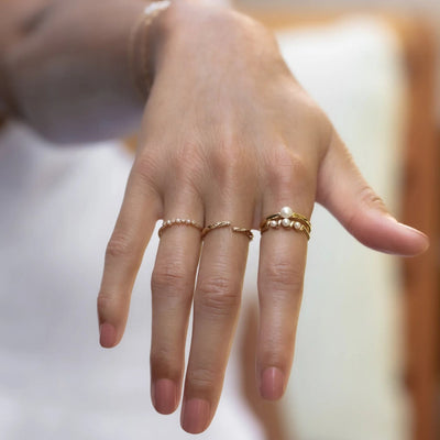 Stablet Ferskvandsperle Ring