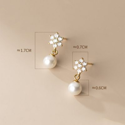 Blomst Perle Stud Øreringe