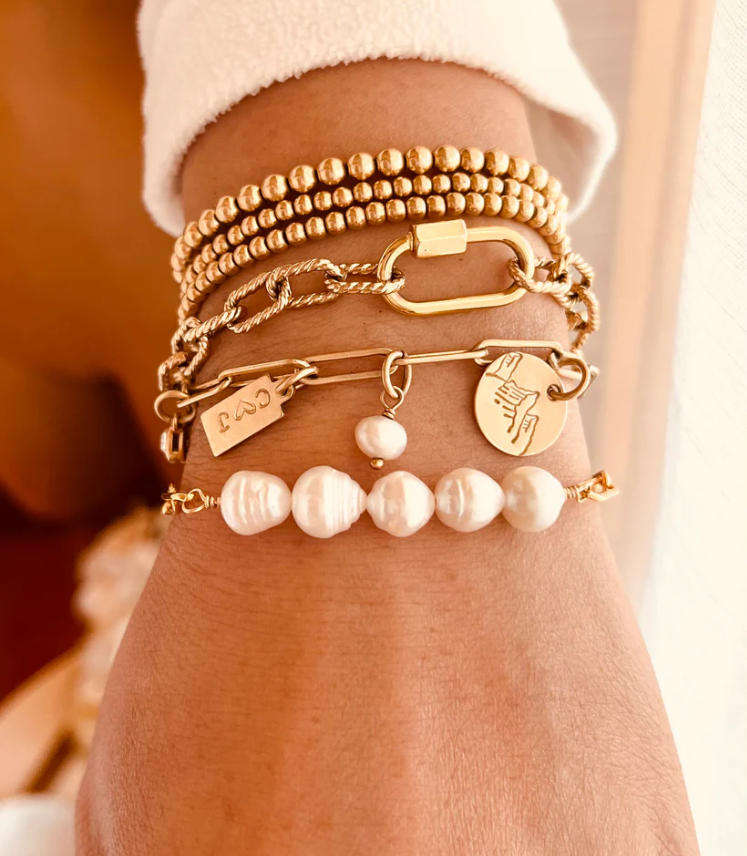 Barok Perle Papirclips Armbånd