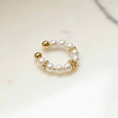 Sølvperle Cuff Øreringe