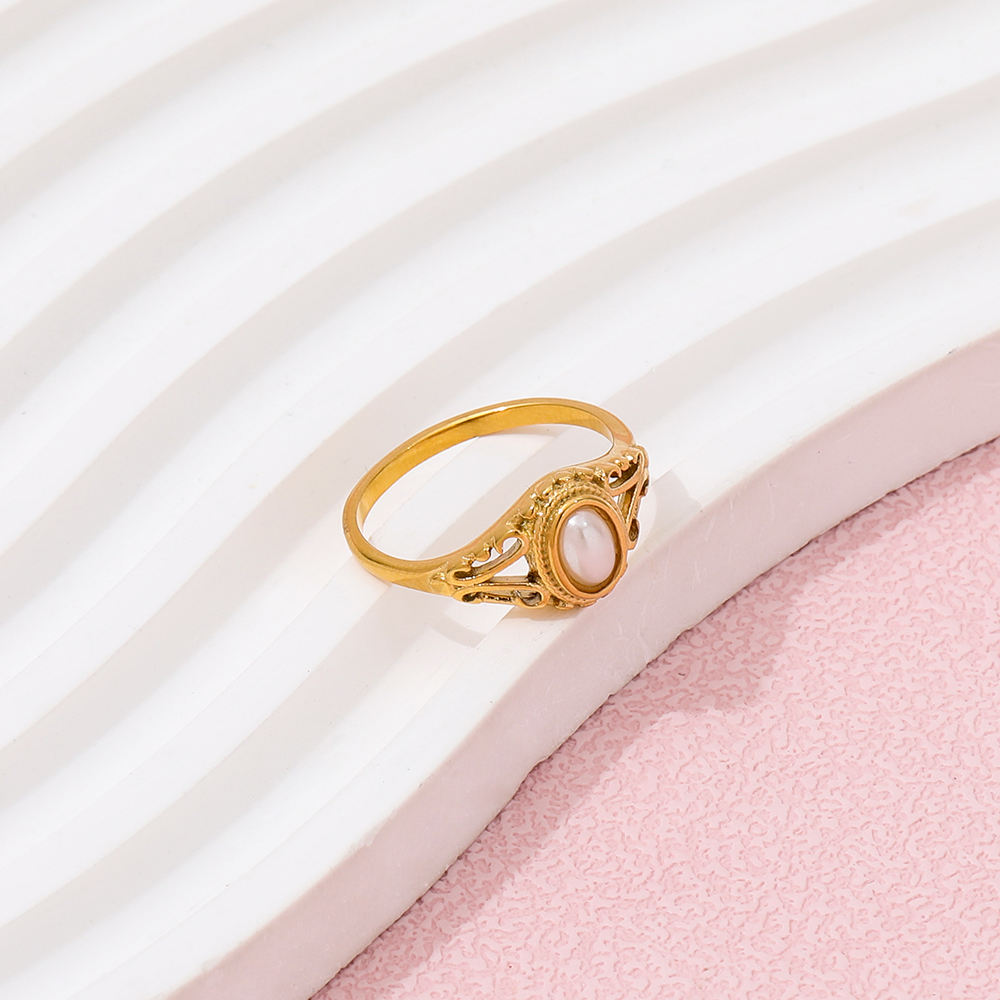 Guldbelagt Perle Vintage Ring