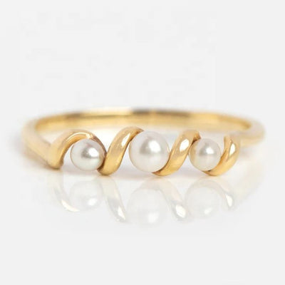 Stablet Ferskvandsperle Ring