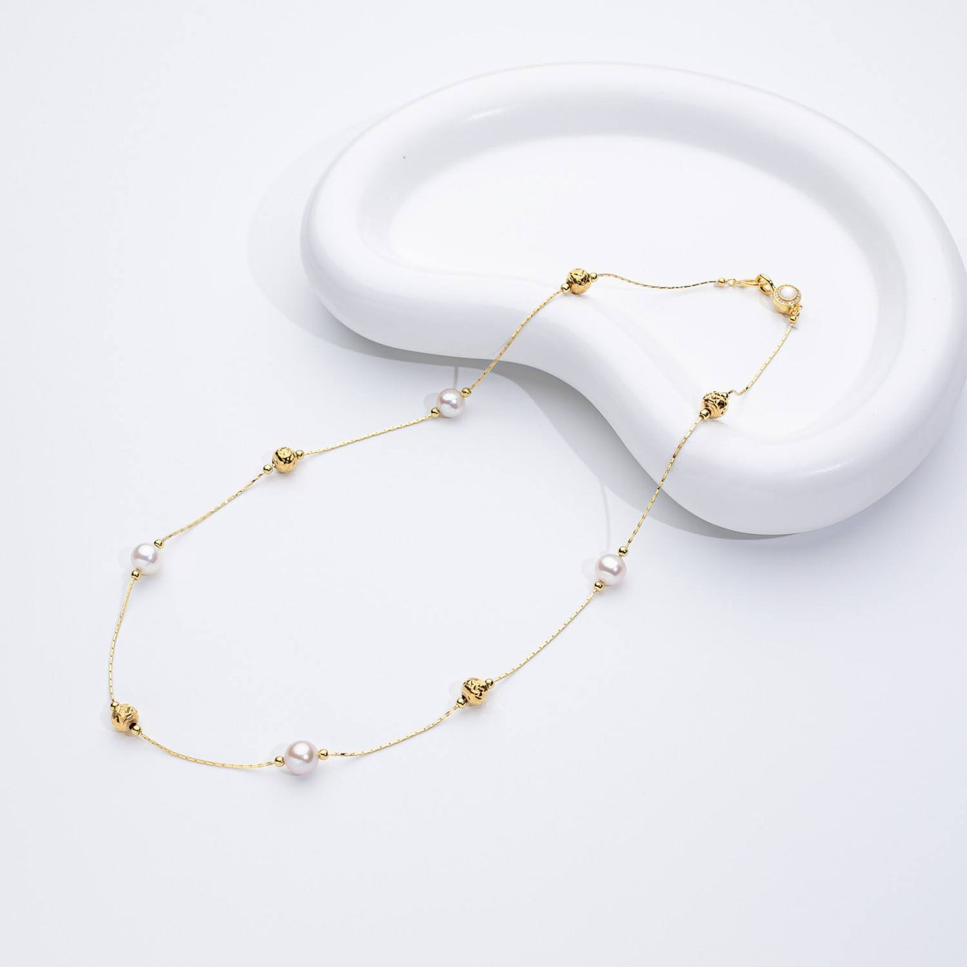 Sølvperle Choker Halskæde