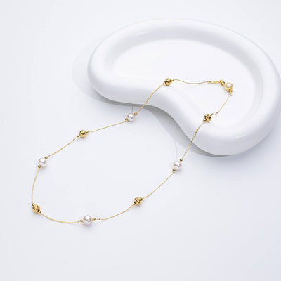 Sølvperle Choker Halskæde