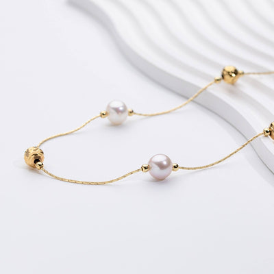 Sølvperle Choker Halskæde