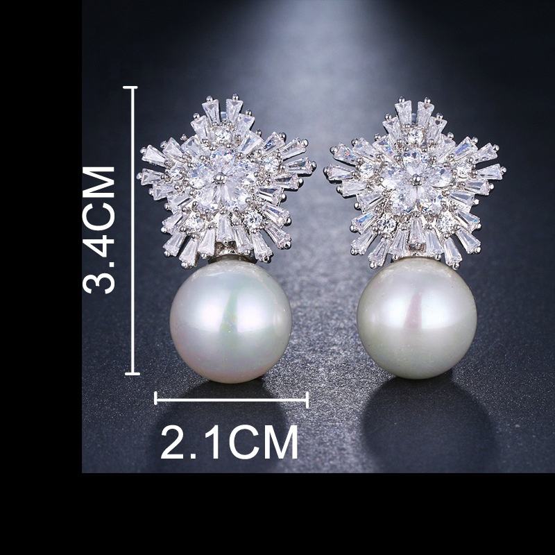 Zircon Star Pearl Charm Øreringe