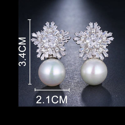 Zircon Star Pearl Charm Øreringe