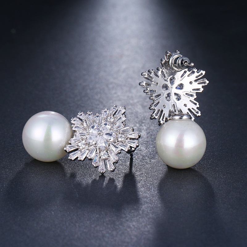 Zircon Star Pearl Charm Øreringe