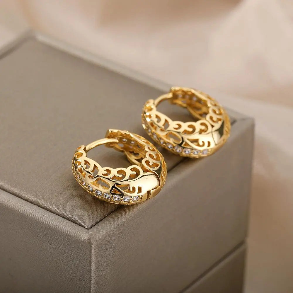 Minimalistiske Mandala Øreringe i Guld