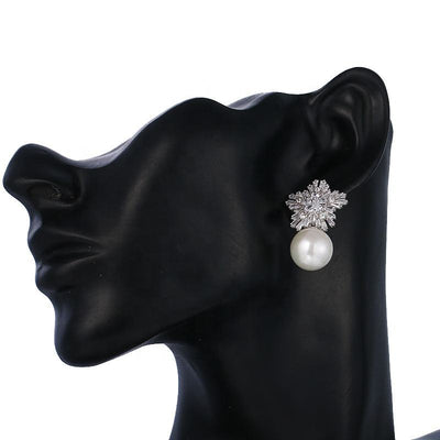 Zircon Star Pearl Charm Øreringe