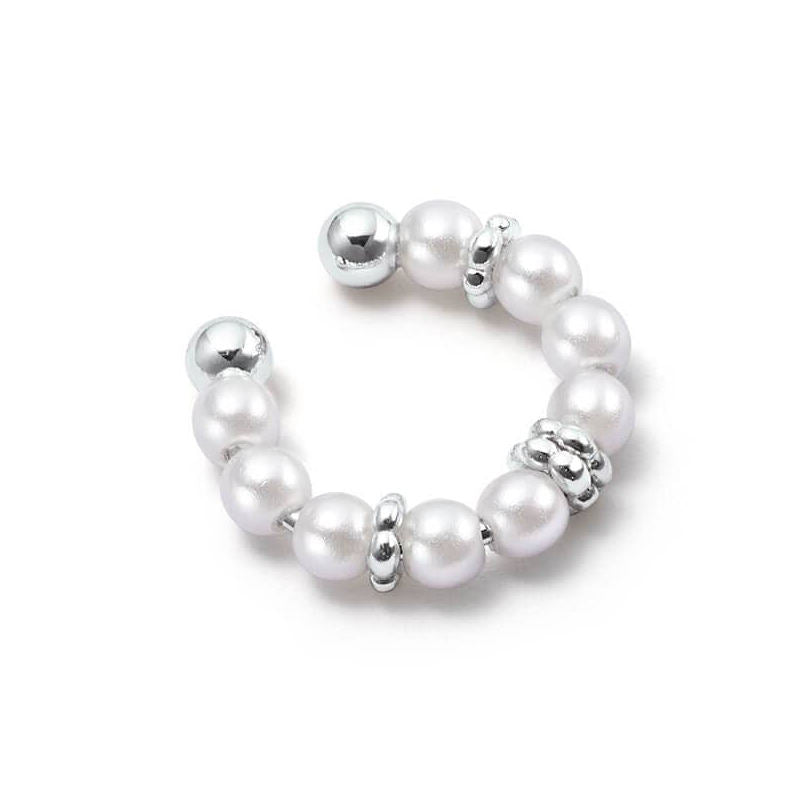 Sølvperle Cuff Øreringe