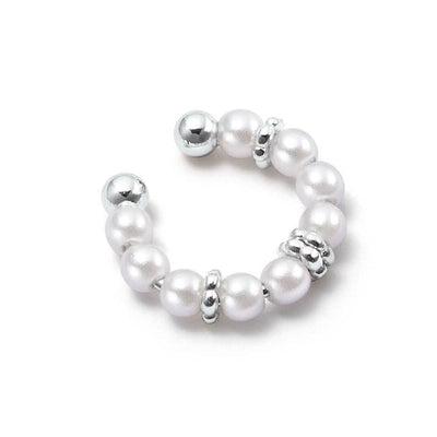 Sølvperle Cuff Øreringe