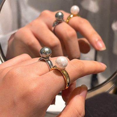 Vintage Perle Geometrisk Ring