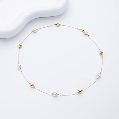 Sølvperle Choker Halskæde