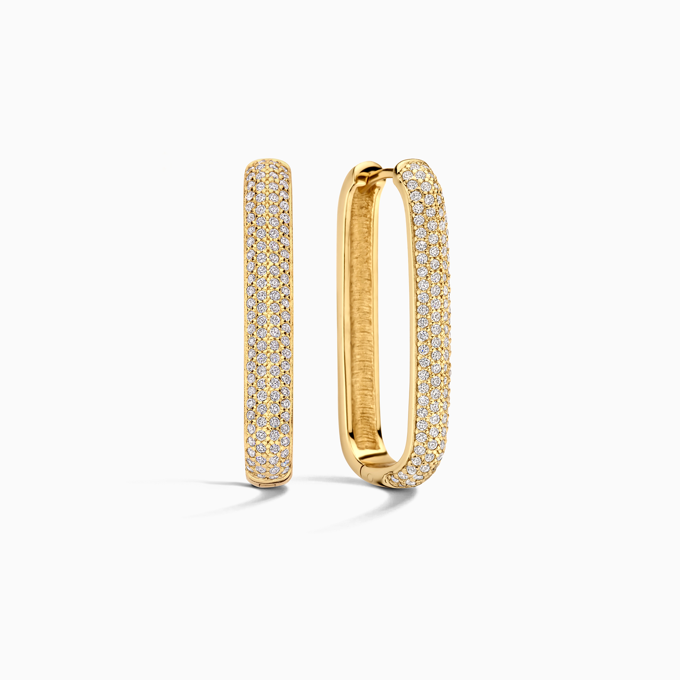 Store Pavé Creoler i Guld