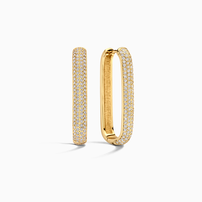 Store Pavé Creoler i Guld
