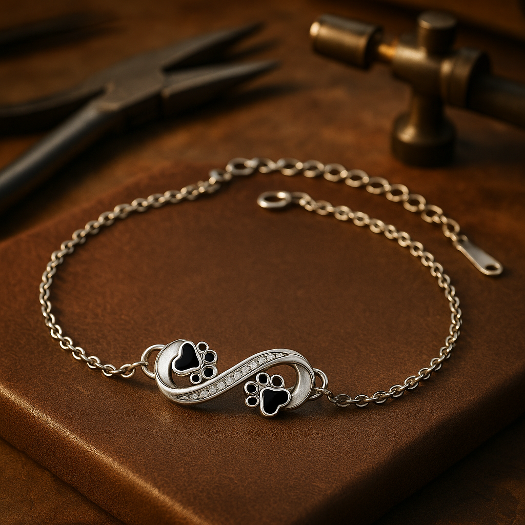 Uendelig Pote Charm Armbånd med Funklende Zirkonia