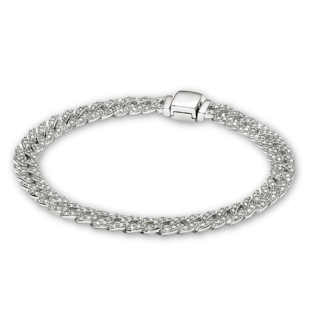 Guld Pave Cuban Armbånd