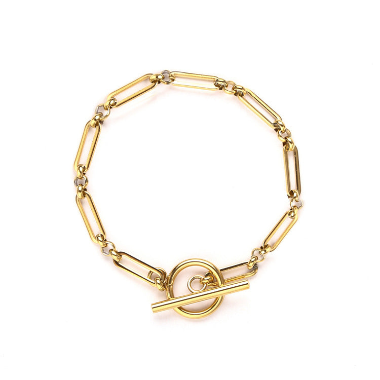 Guld Link T-Bar Armbånd