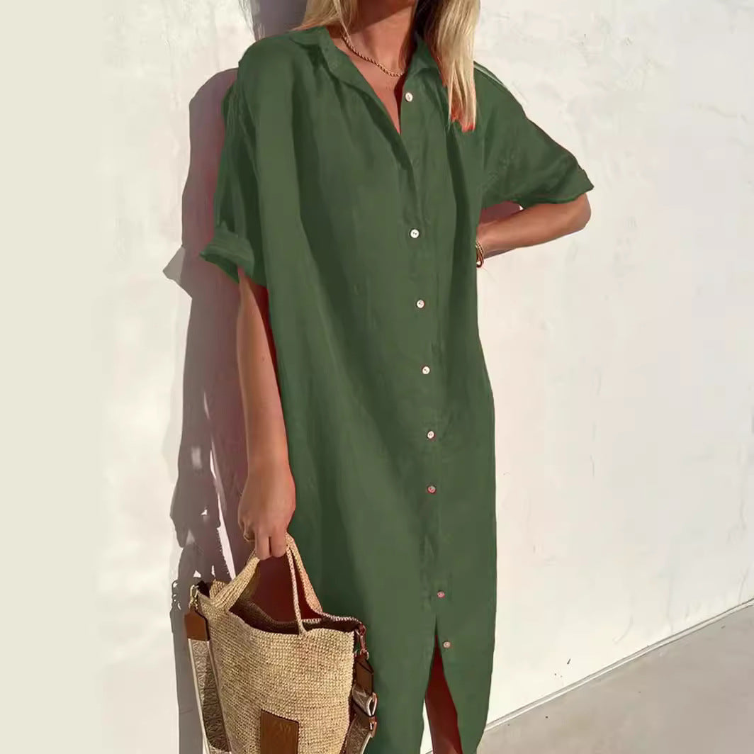 Alette | Elegant og Behagelig Lang Skjortekjole