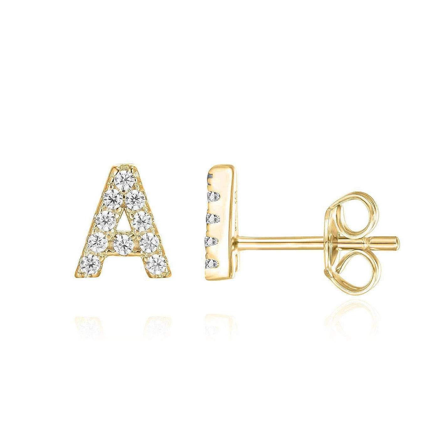 Enkelt Initial Ørering | Guld