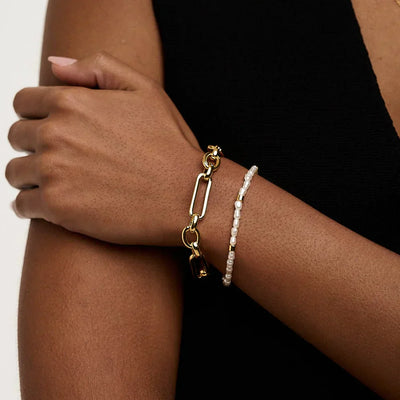 Guld Link T-Bar Armbånd