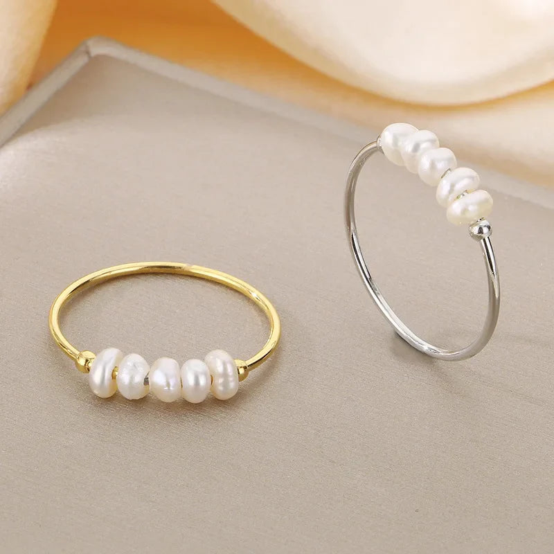 Guld Perle Charm Ring