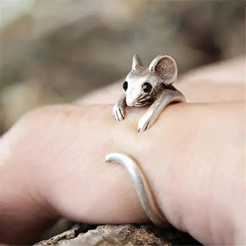 Vintage Sølv Mus Ring