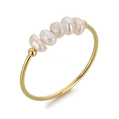 Guld Perle Charm Ring