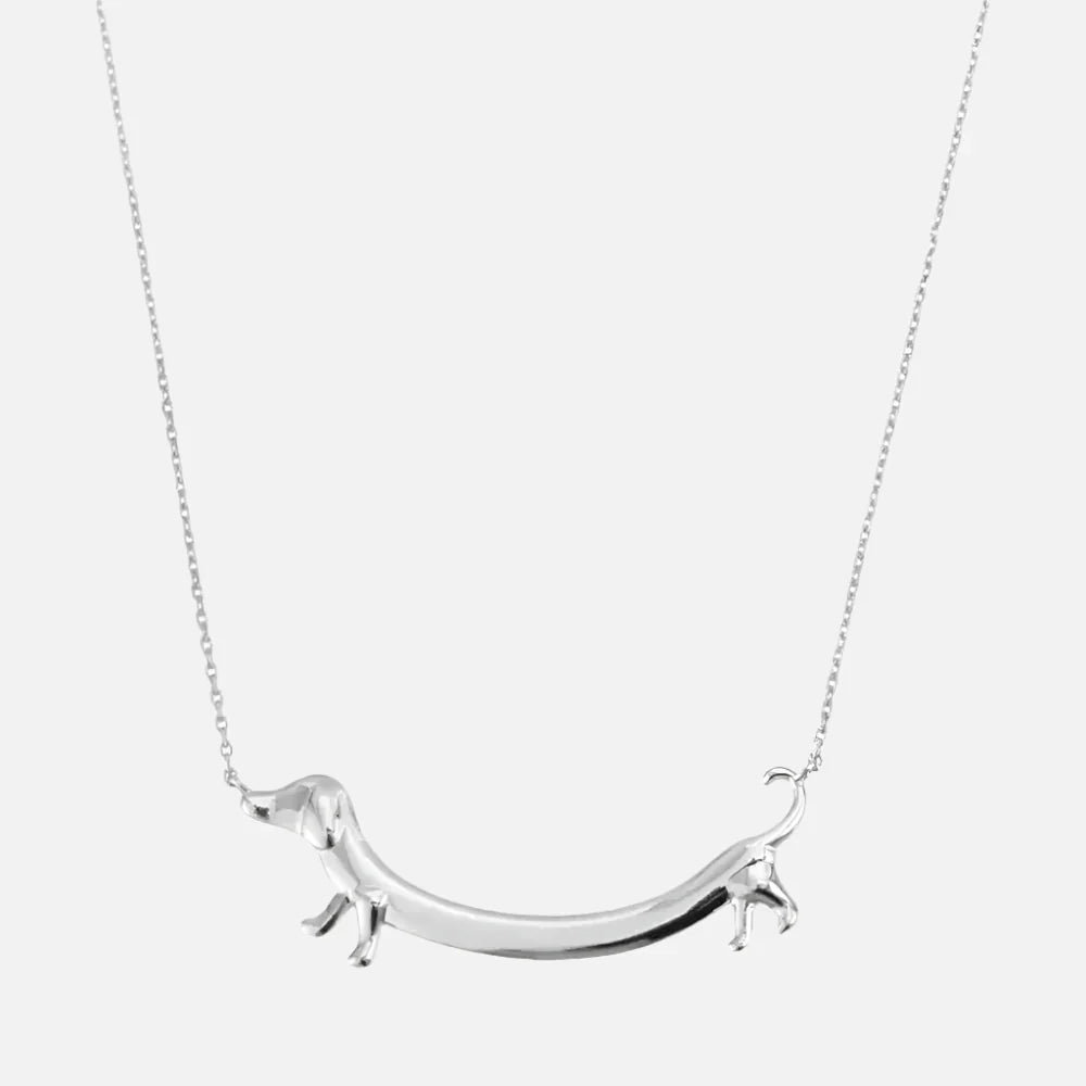 Golden Teckel Charm Necklace