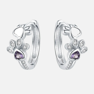 Paw Huggie Heart Sparkle Øreringe