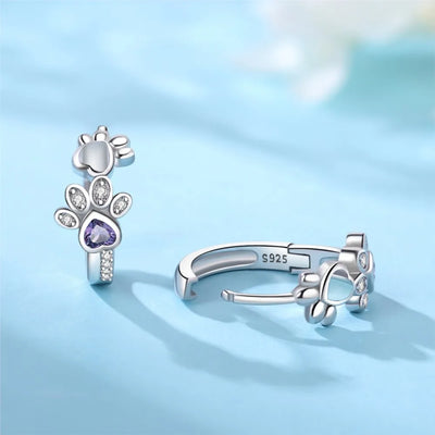 Paw Huggie Heart Sparkle Øreringe