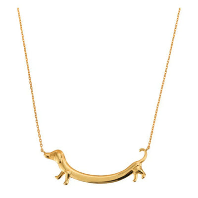 Golden Teckel Charm Necklace