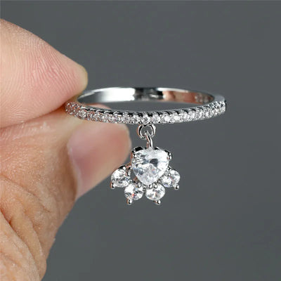 Hjerte Pote Vintage Ring – Guld & Sølv Tone
