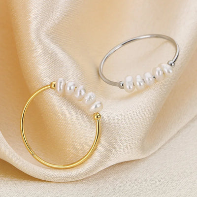 Guld Perle Charm Ring