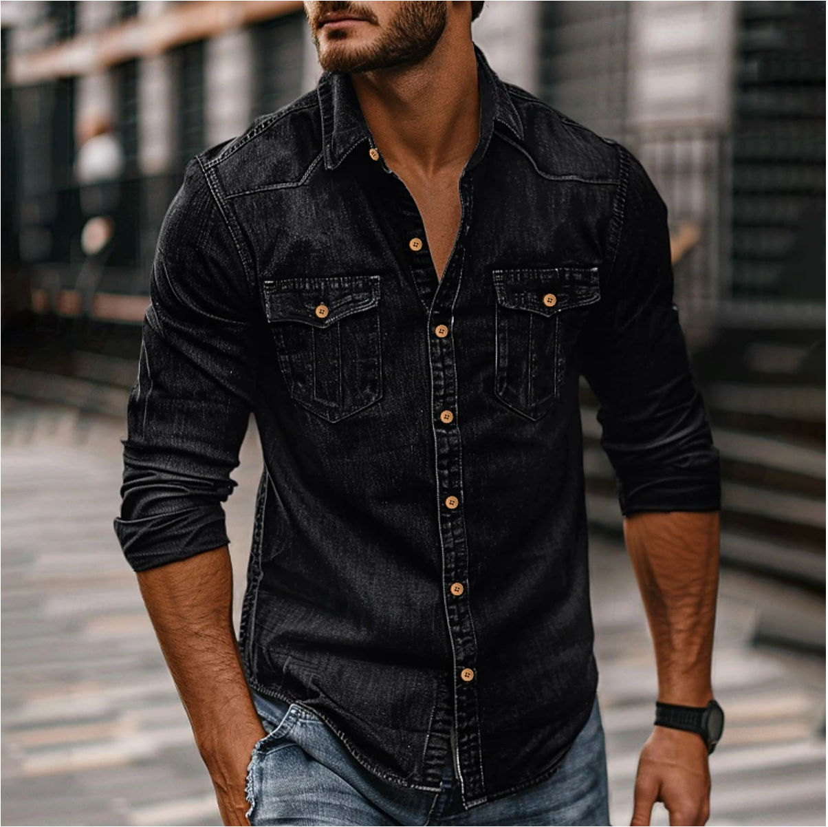 Andreas | Afslappet Og Stilfuld Denimskjorte Til Mænd