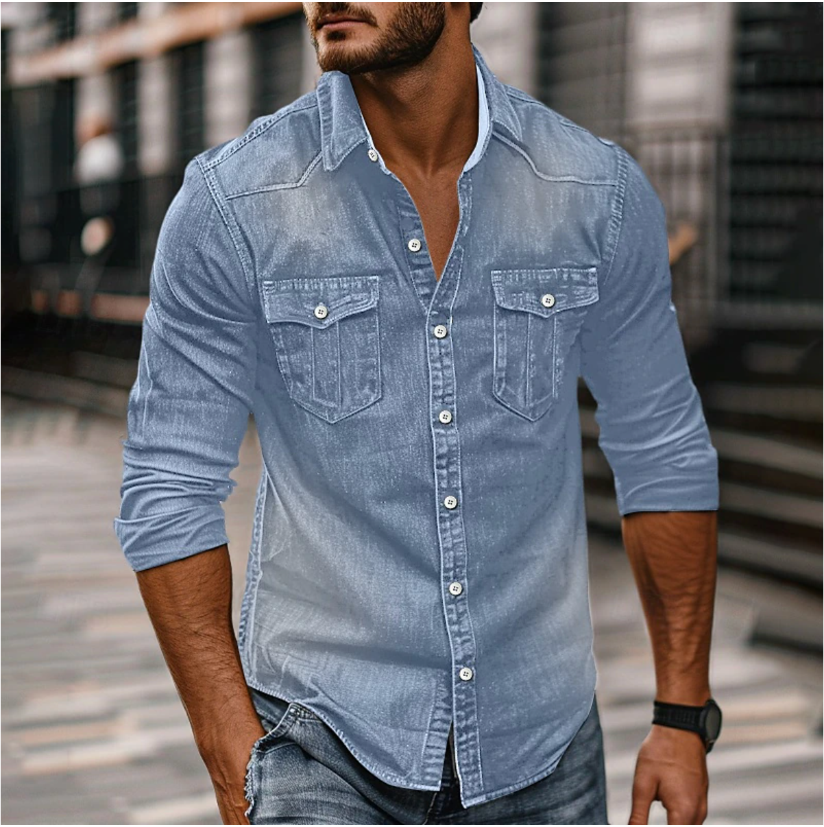 Andreas | Afslappet Og Stilfuld Denimskjorte Til Mænd