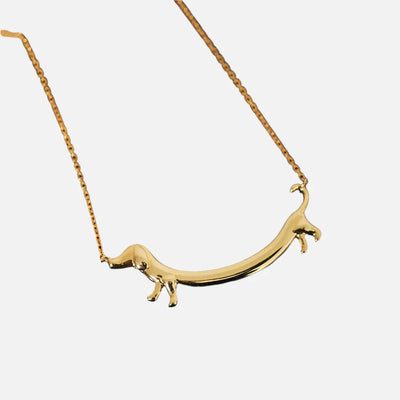 Golden Teckel Charm Necklace