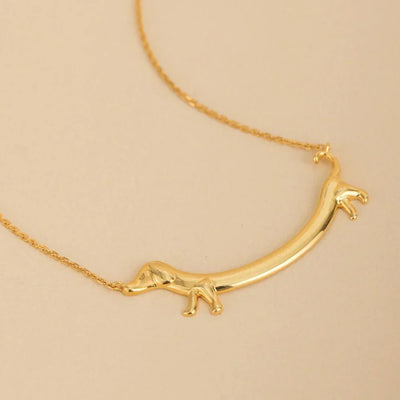 Golden Teckel Charm Necklace