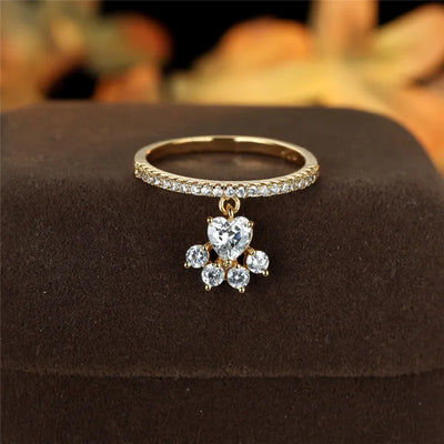 Hjerte Pote Vintage Ring – Guld & Sølv Tone