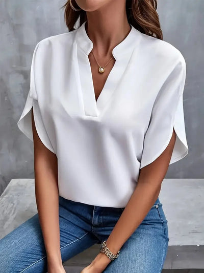 Annemie | Elegant V-Neck Flowing Blouse