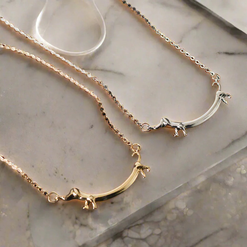 Golden Teckel Charm Necklace