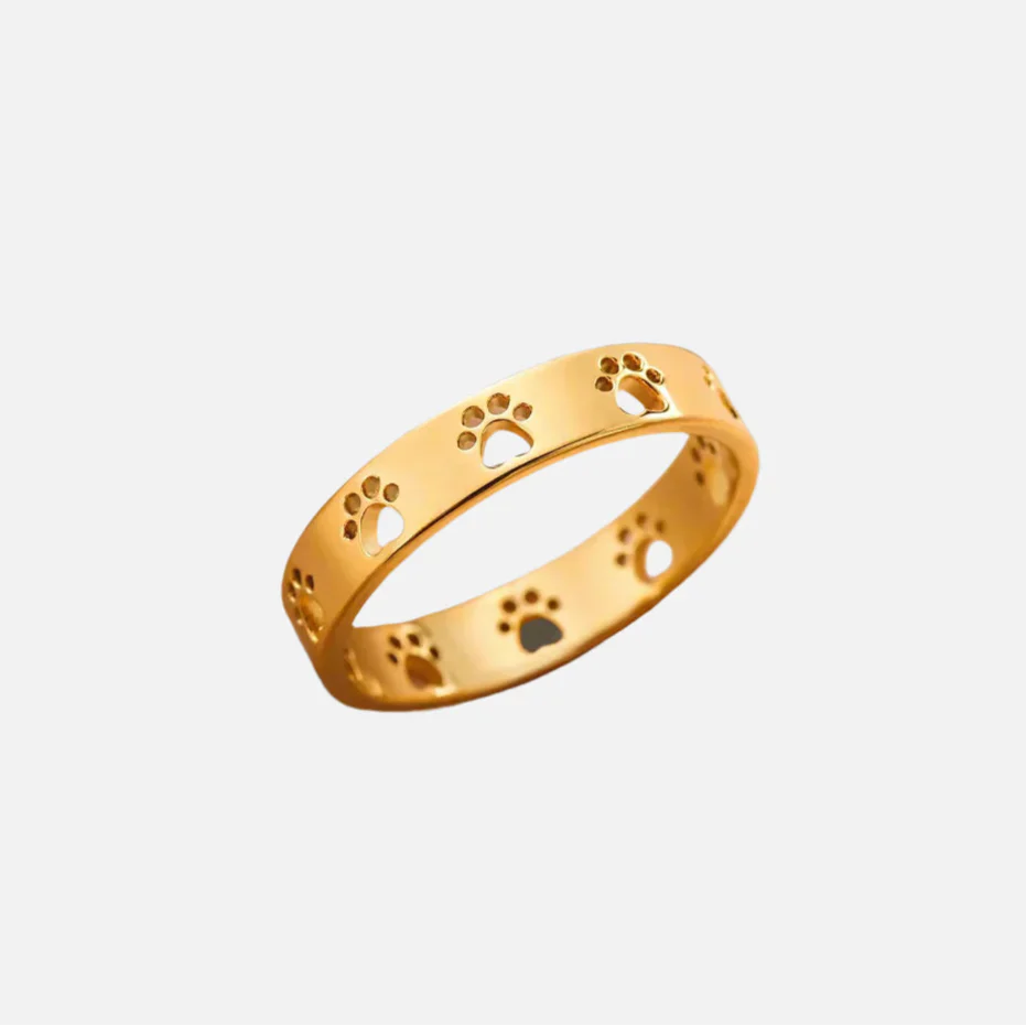 Gylden Poteaftryk Ring